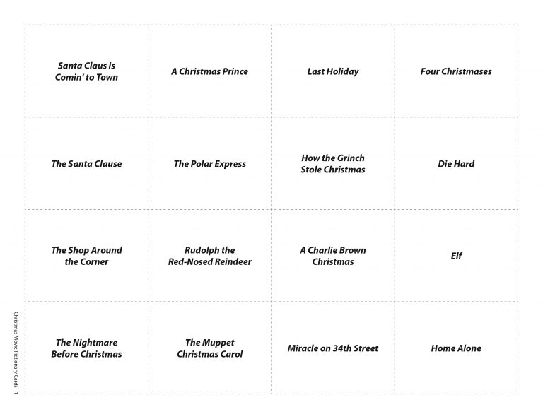 Christmas Movie Pictionary - Composure Graphics : Composure Graphics